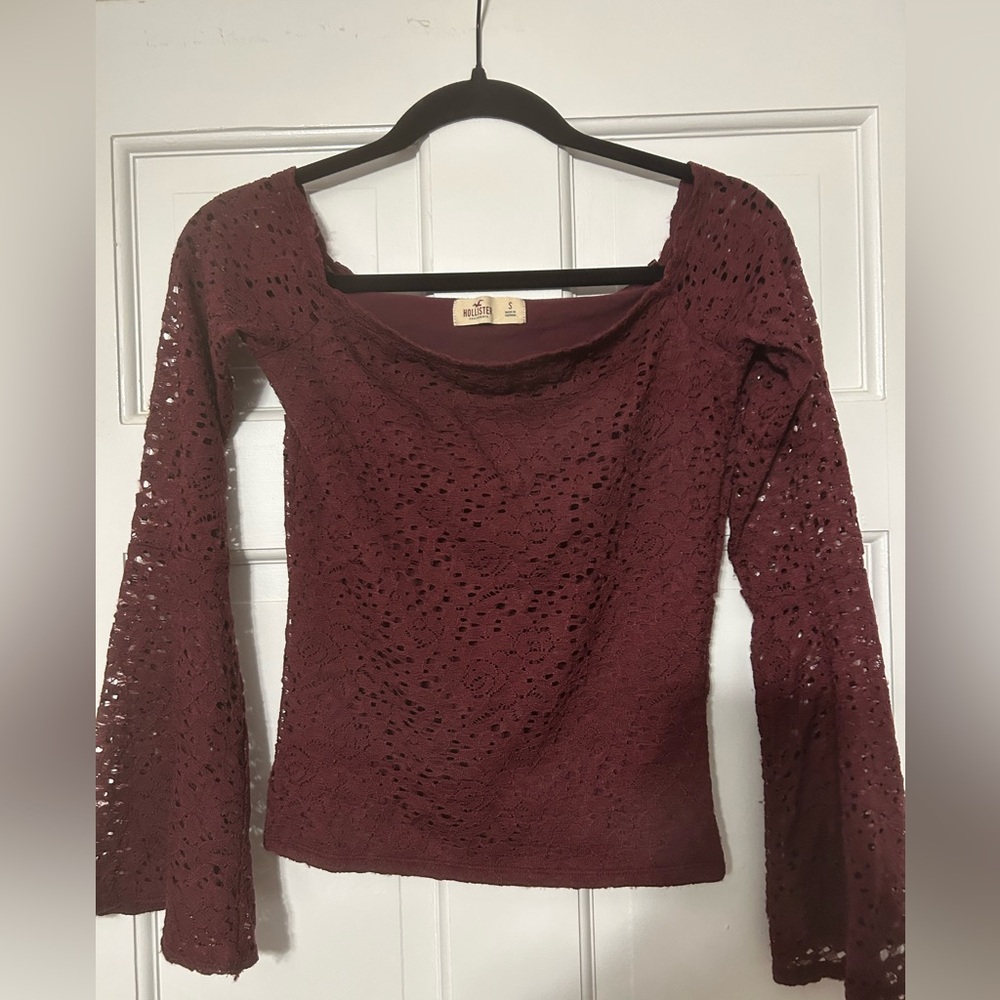 Hollister Burgundy Lace Blouse